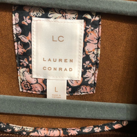 LC Lauren Conrad Brown Moto Jacket and Nine West Blouse. - Picture 4 of 11